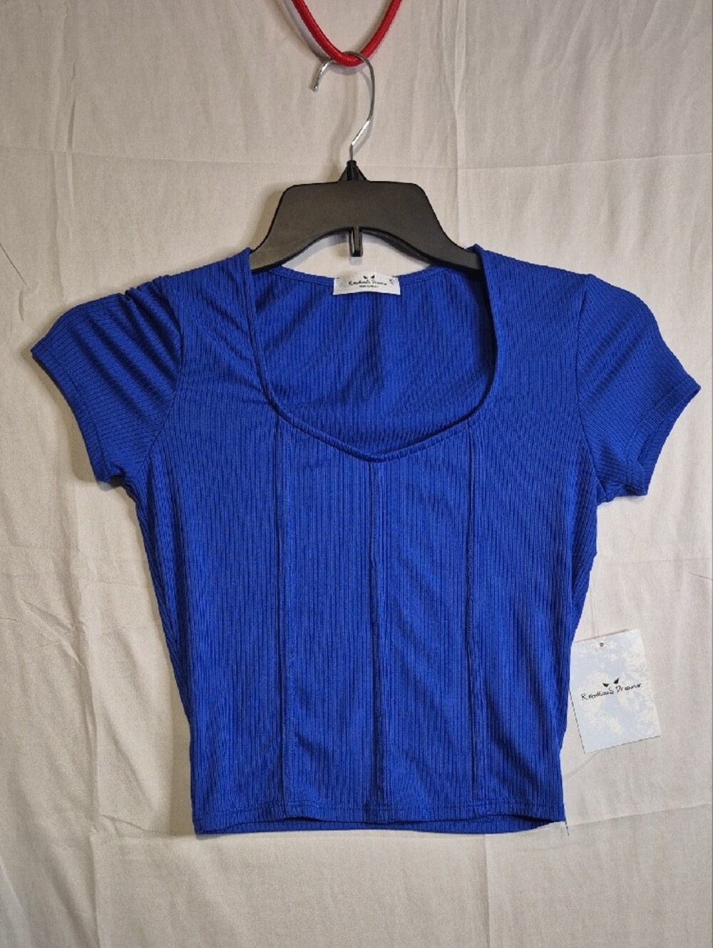 Rebellious Dreamer Ribbed Blue Tank - Electric Blue